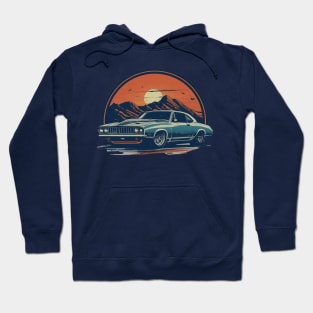 Old School Car Scenic Mountain Dusk Hoodie